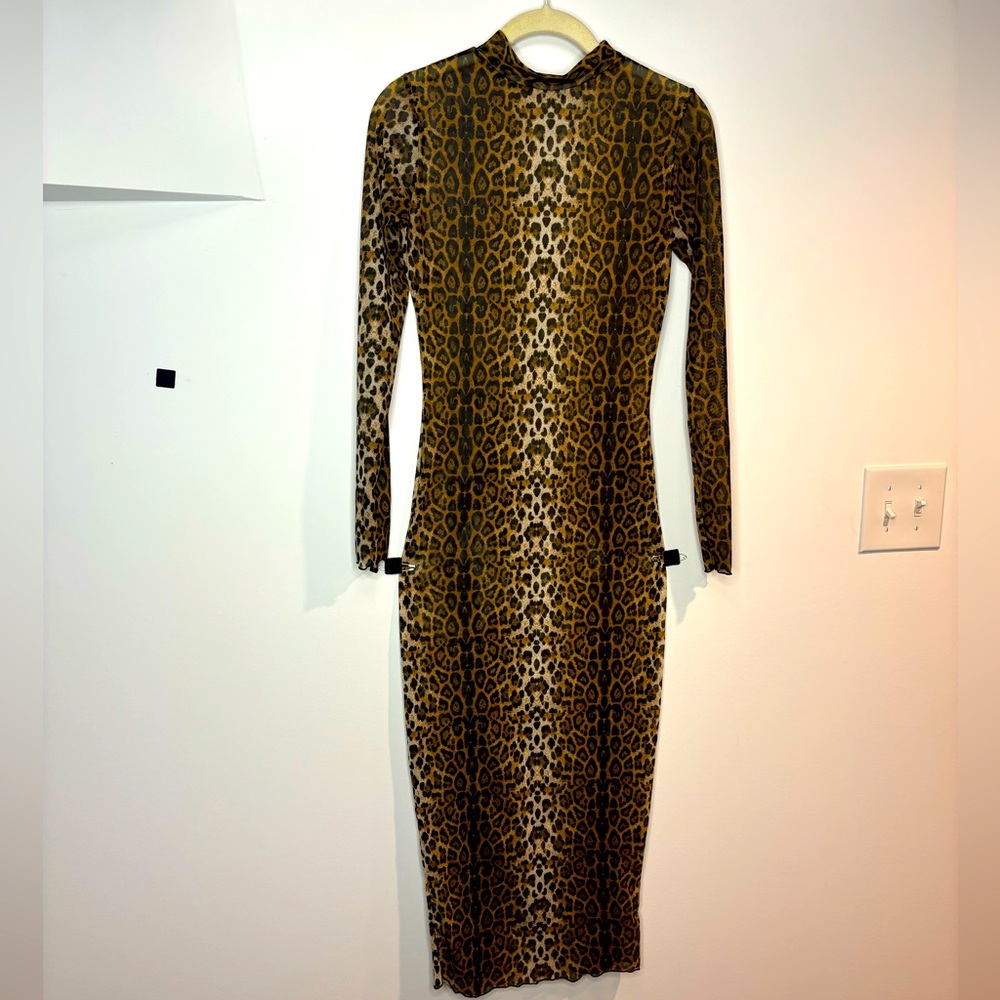 Sheer snake print midi dress / cover up